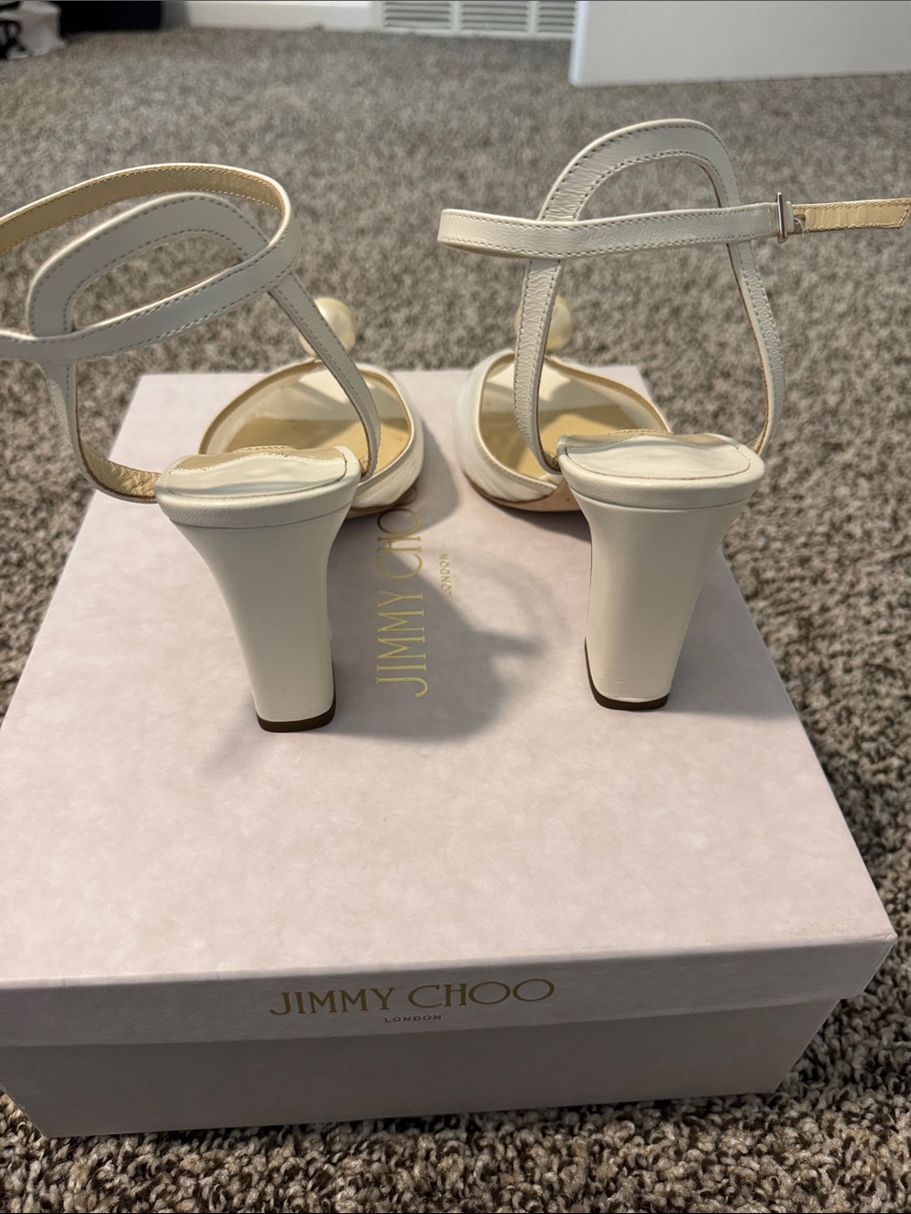 Jimmy Choo Sacaria Tulle Pearly Ankle-Strap Sandals - Picture 6 of 15